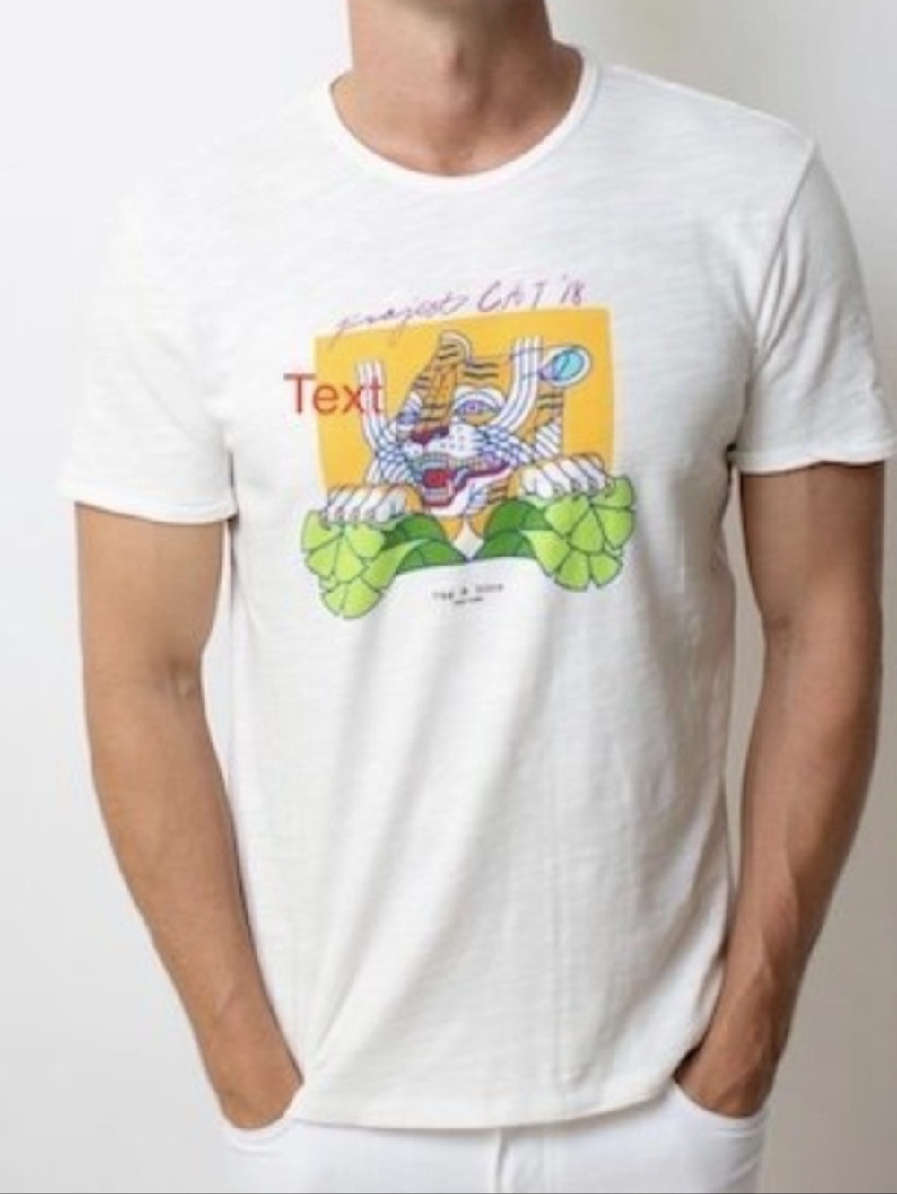 Rag & Bone X Boy Kong For Project C.A.T White Graphic Tee Print Size Small